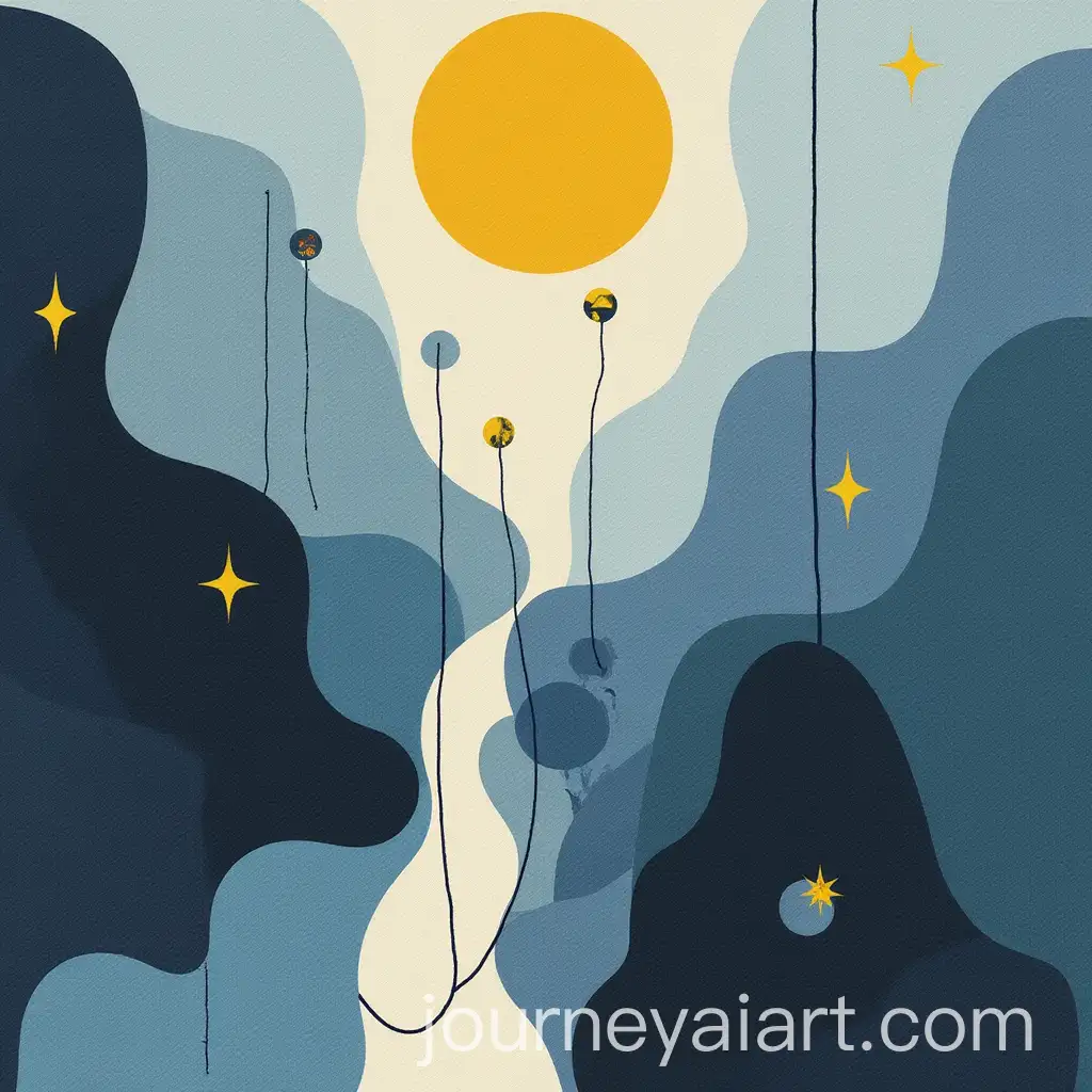 Sublime-Collage-with-Radial-Elements-in-BlueGray-and-Bright-Yellow