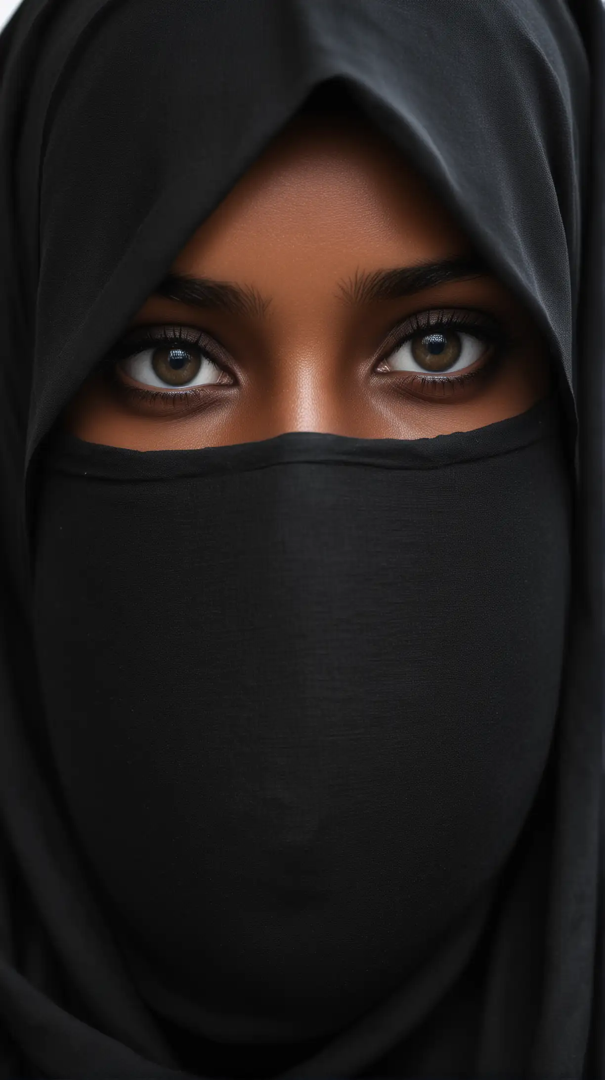 Somali Girl Portrait with Niqab and Beautiful Eyes