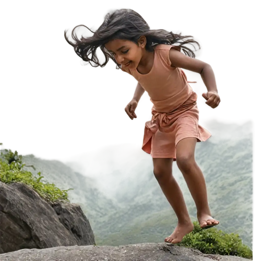 Indian-Cute-Children-Playing-in-the-Mountains-HyperRealistic-PNG-Image-for-Stunning-Visual-Impact