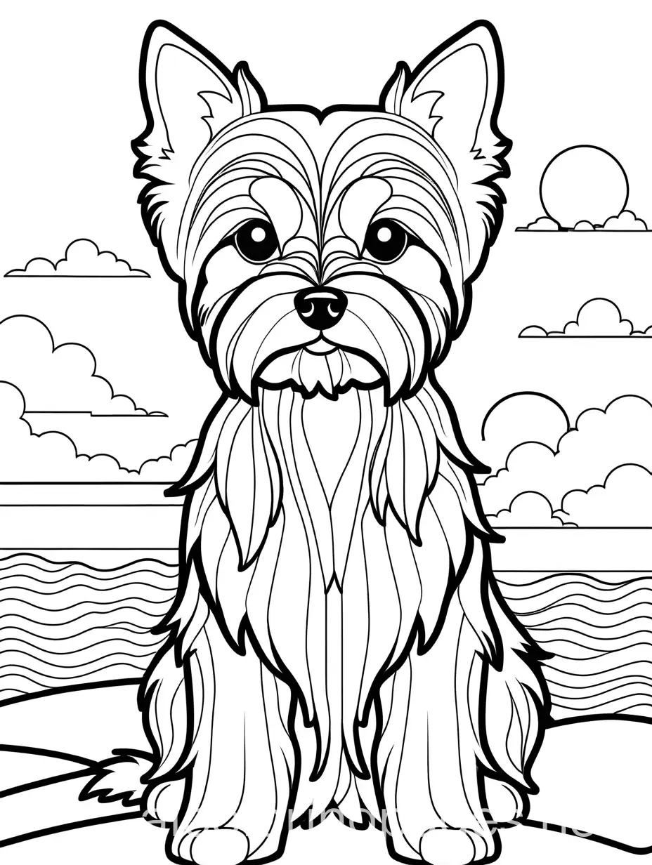 Yorkshire-Terrier-Coloring-Page-at-Sunset