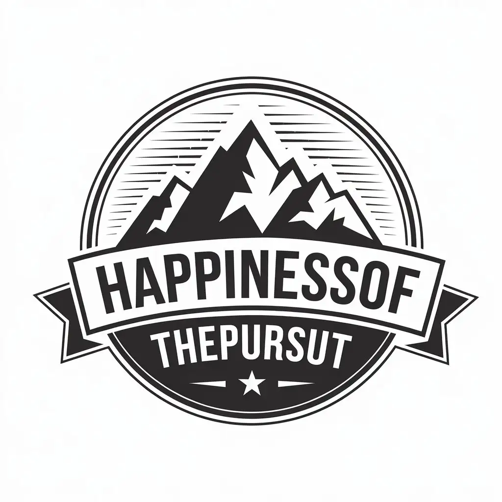 LOGO Design for Happiness of the Pursuit Vector Art with Clear Background and Symbolic Elements