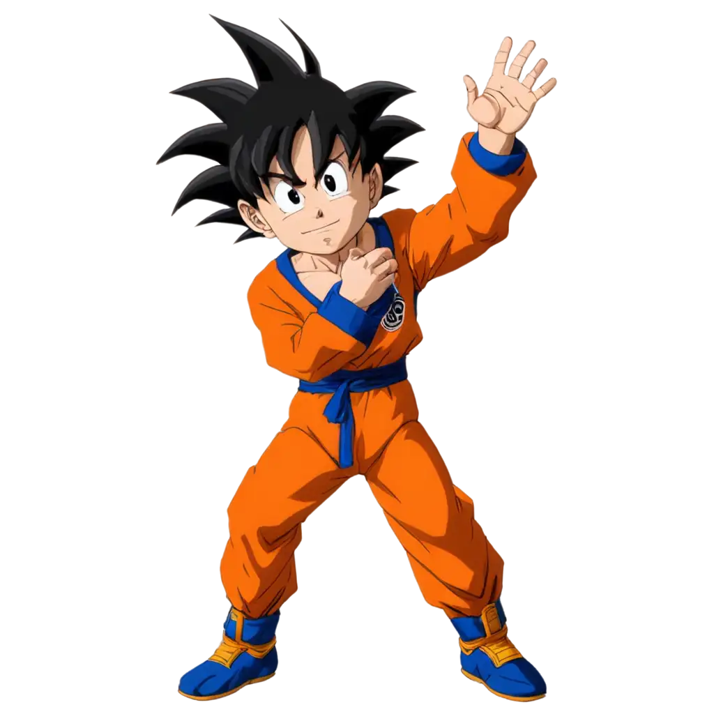 Goku-Leaning-PNG-Image-HighQuality-Transparent-Artwork-for-Diverse-Uses