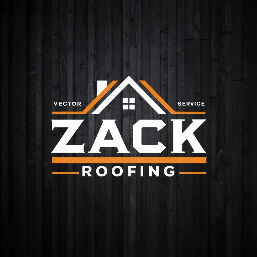 LOGO Design For Zack Roofing Modern Black Orange with Strong Roofing Elements