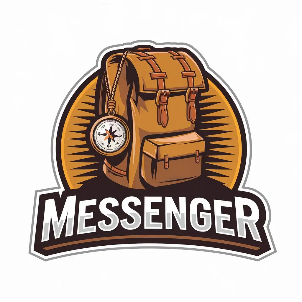 LOGO Design for Messenger Backpack Compass Theme for Travel Industry