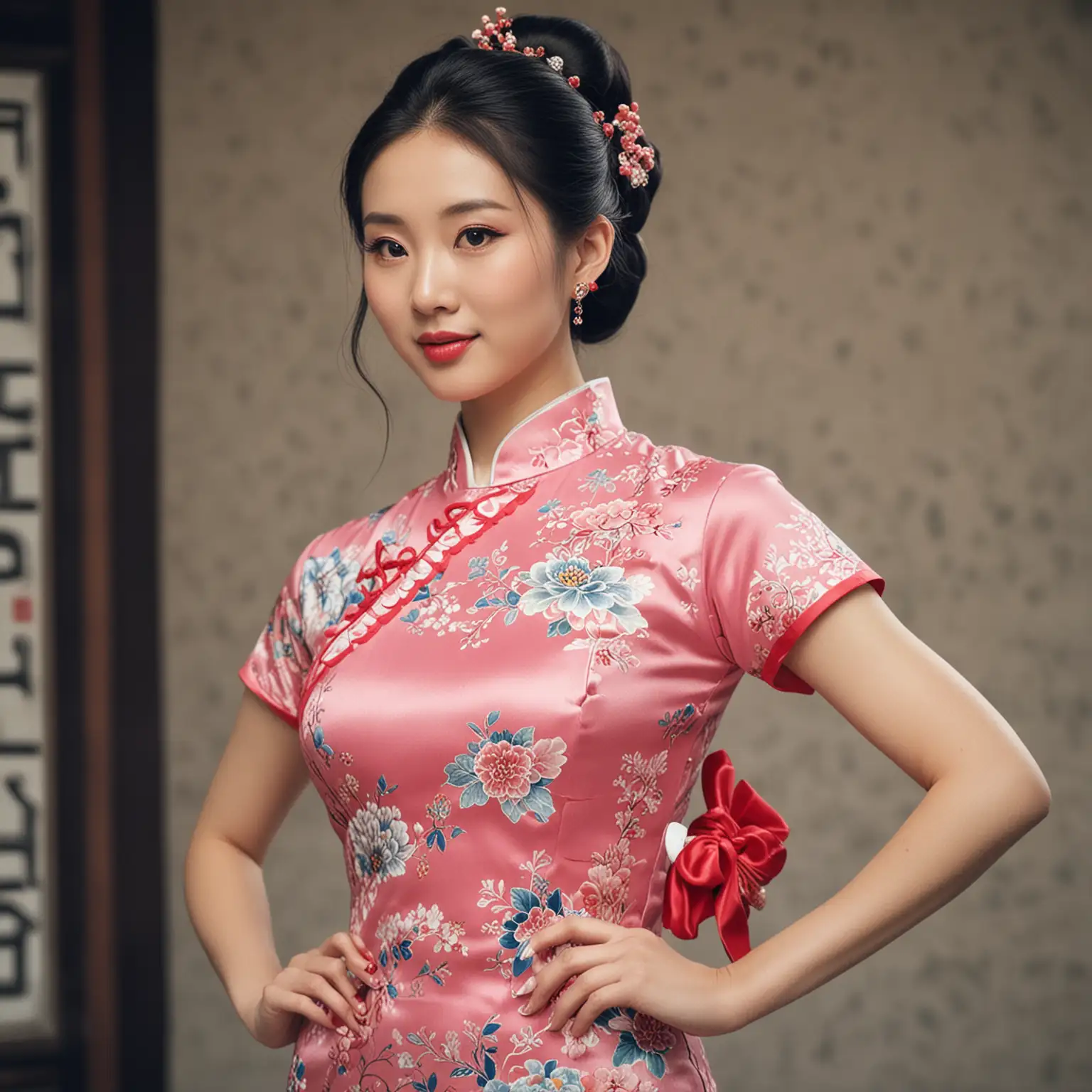 Elegant-Woman-in-a-Traditional-Qipao-Dress