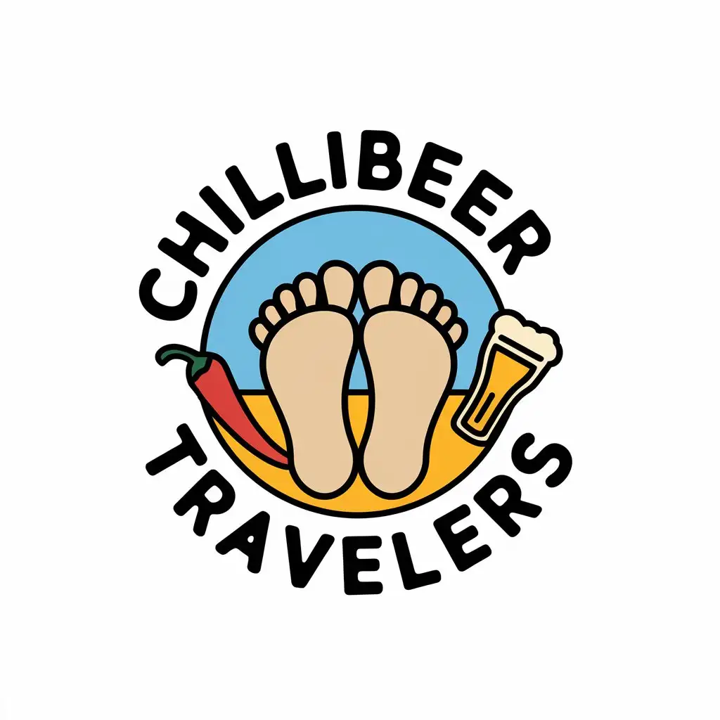 LOGO Design for ChilliBeerTravelers Vector Feet Symbol for Travel Industry