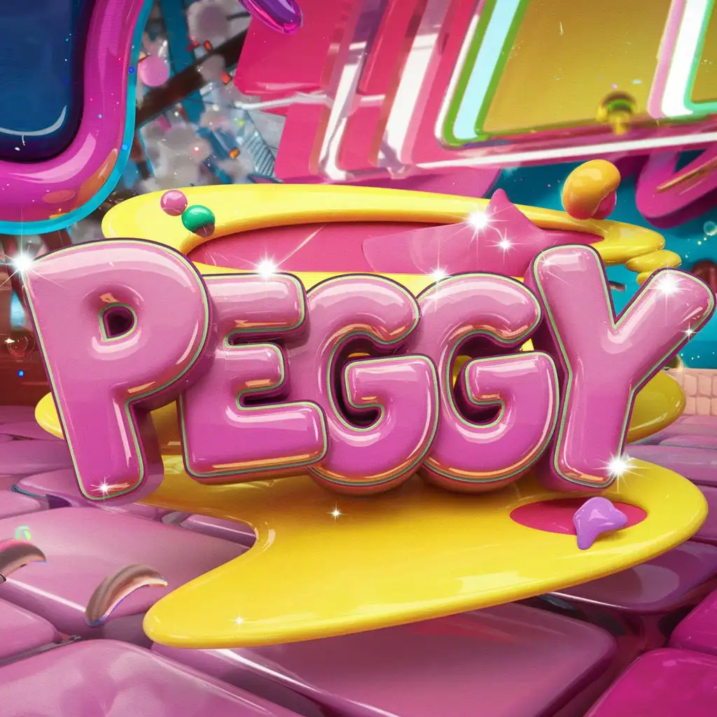 Playful Peggy 3D Text Logo in Vibrant Fall GuysInspired World