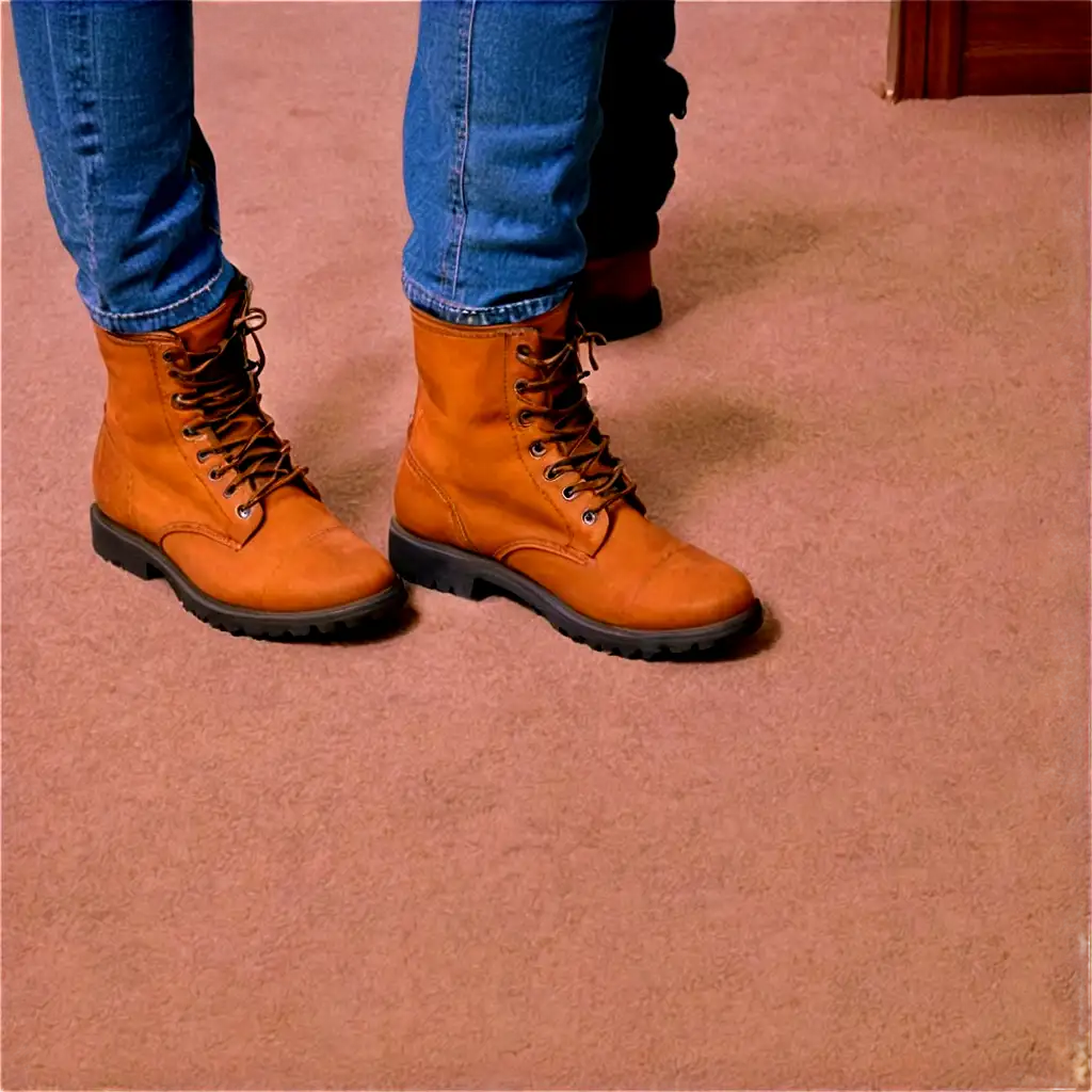 Mens-Feet-in-Boots-Standing-on-Rug-PNG-Image-for-Clear-HighQuality-Visuals