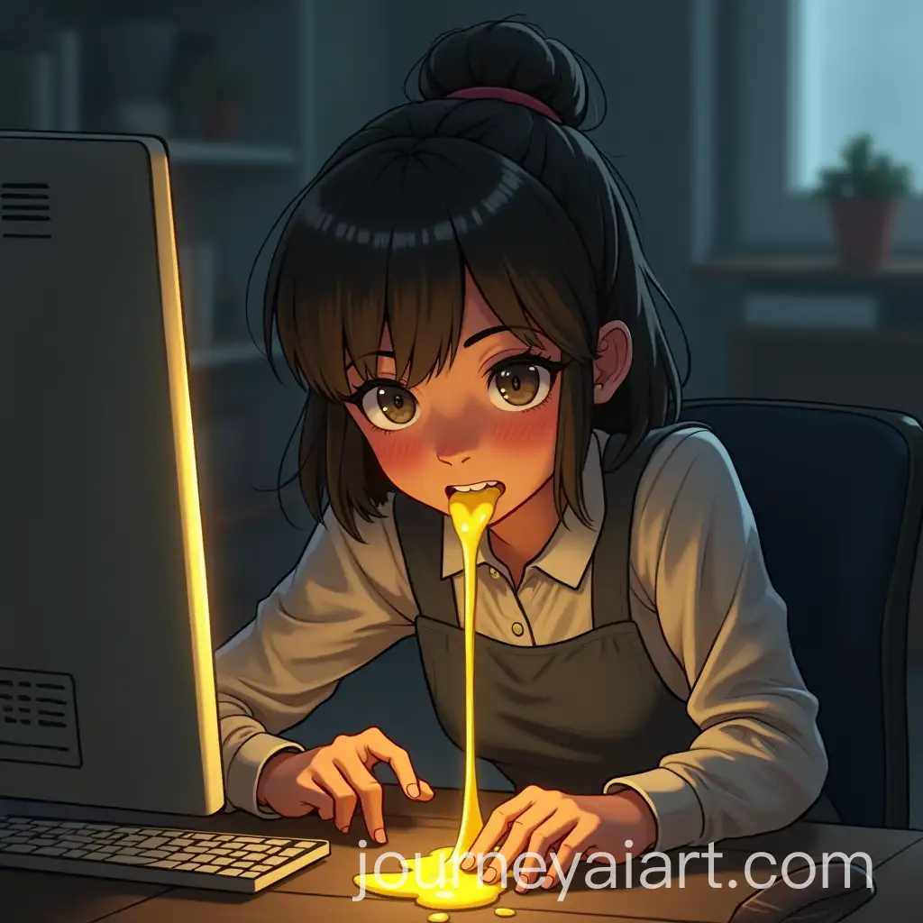 Girl-Pouring-Oil-on-Computer-Artistic-11-Composition