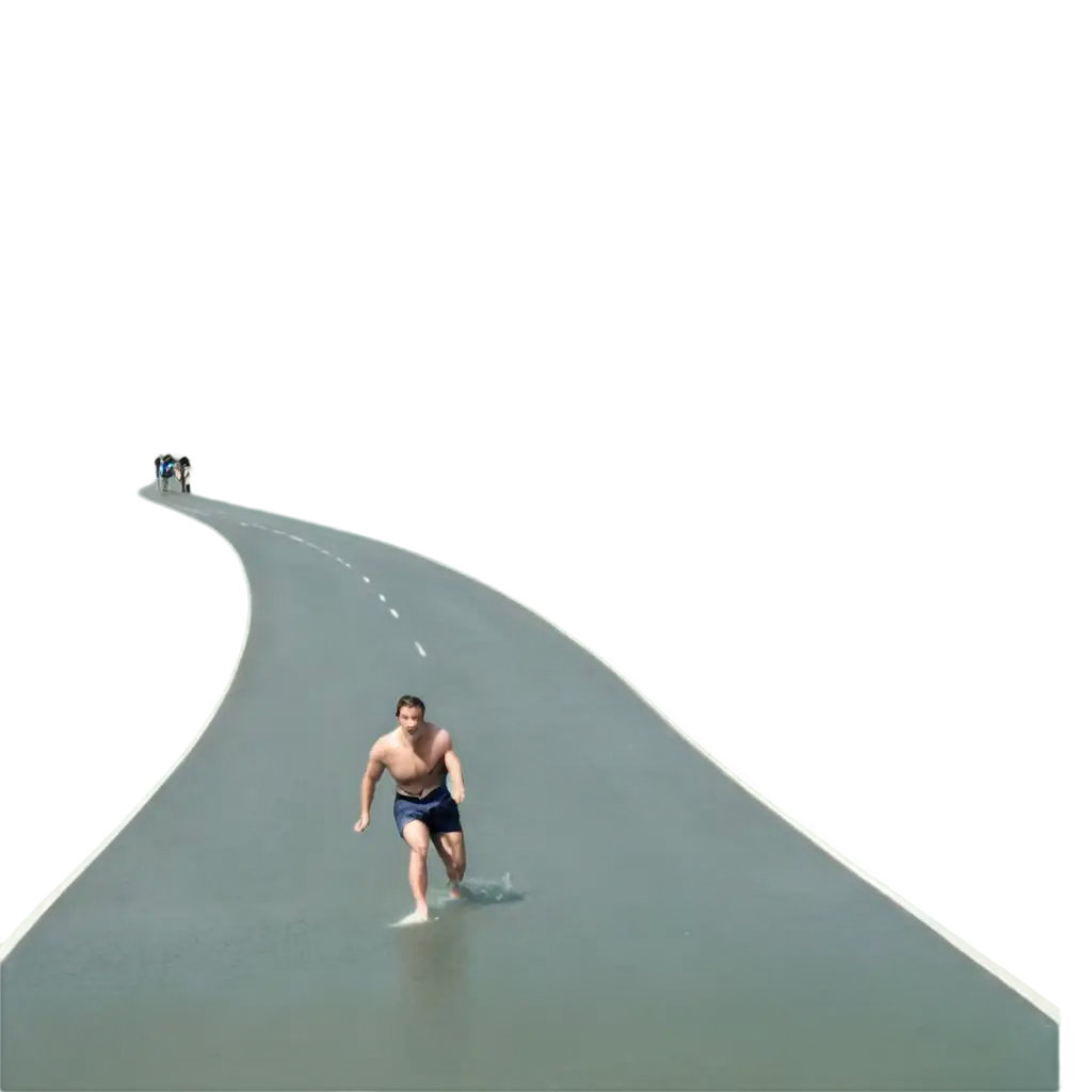 Men slide in water and water concept road type