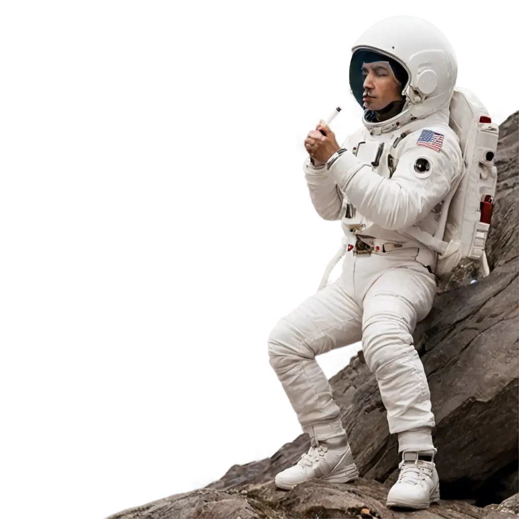 Astronaut-in-Mountains-Smoking-a-Cigarette-HighQuality-PNG-Image-for-Unique-Visual-Appeal