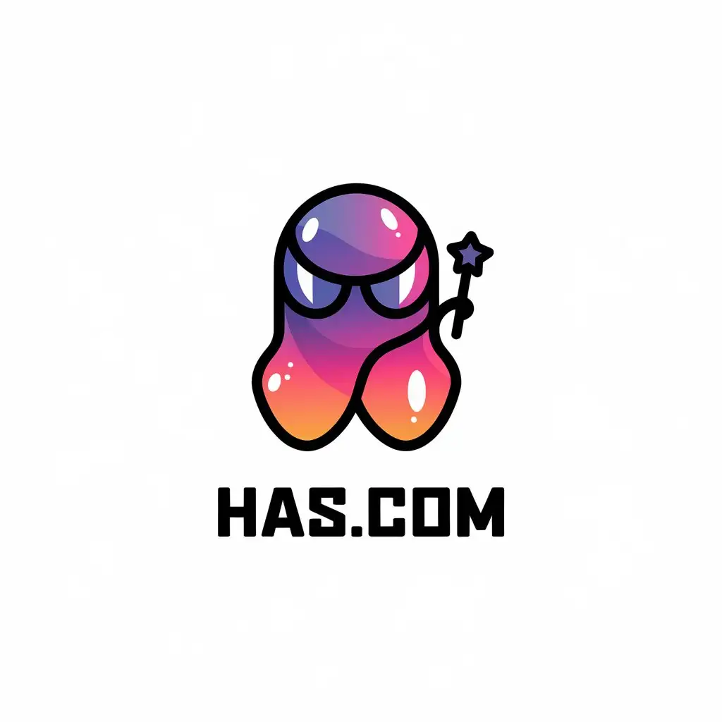 LOGO Design for HAScom Purple and Pink Gradient with Abstract Shape and Digital Style for Entertainment Website