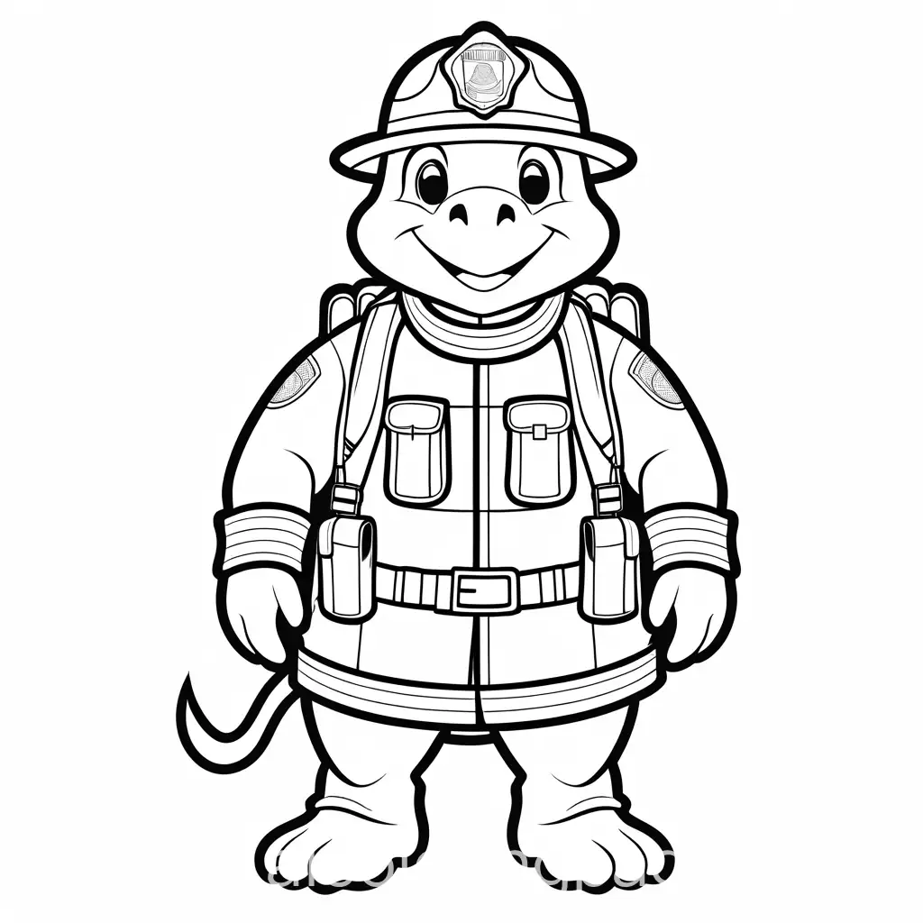 Friendly-Cartoon-Turtle-in-Firefighter-Costume-Coloring-Page