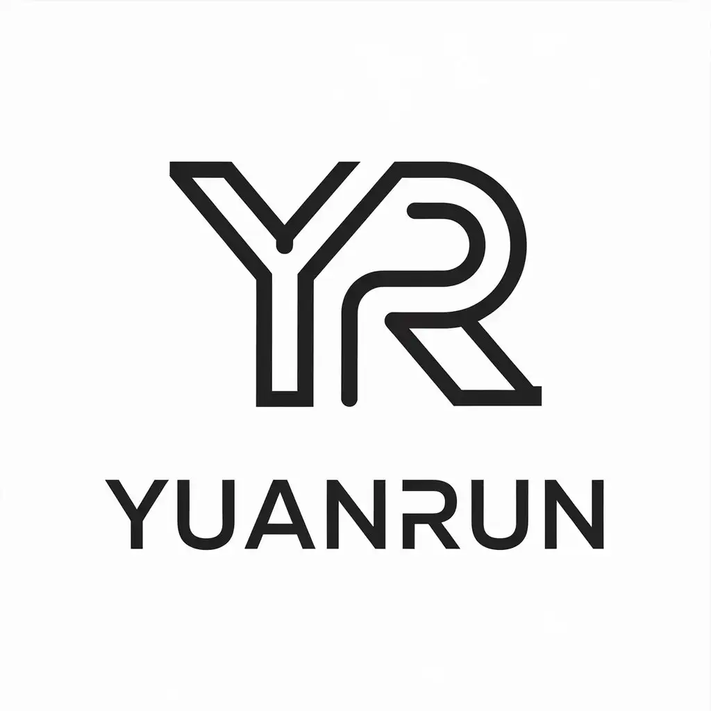 a vector logo design,with the text "yuanrun", main symbol:Y,R,Minimalistic,be used in Technology industry,clear background