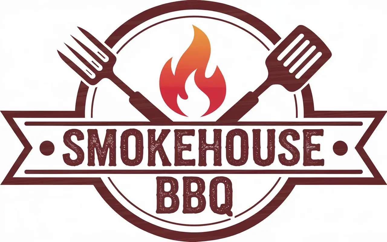 Smokehouse-BBQ-Logo-with-Flame-and-Grilling-Tools