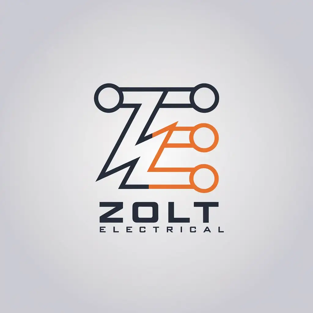 LOGO Design for Zolt Electrical ZE Symbol with a Complex Aesthetic on a Clear Background