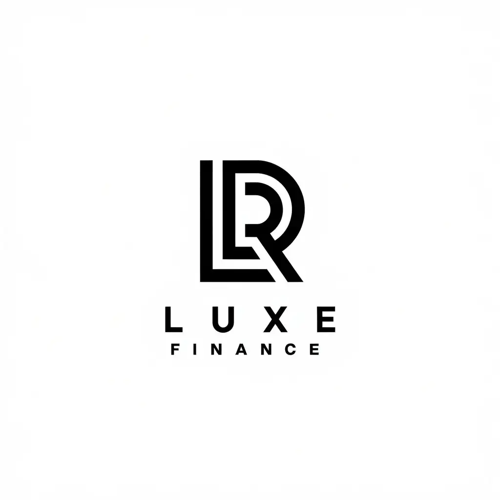 LOGO Design for LR Luxe Minimalistic Style for Finance Industry with Clear Background