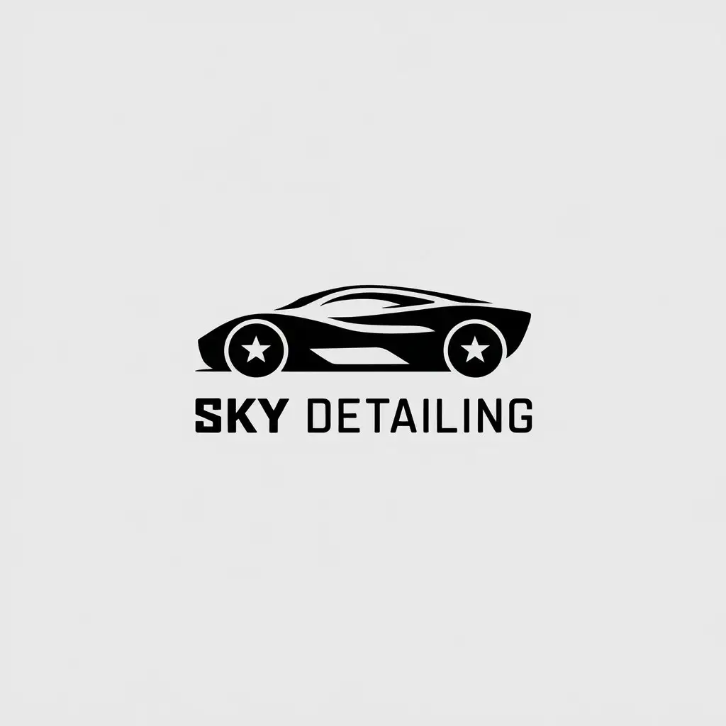 LOGO-Design-For-Sky-Deteiling-Minimalistic-Vector-Automobile-Symbol-on-Clear-Background