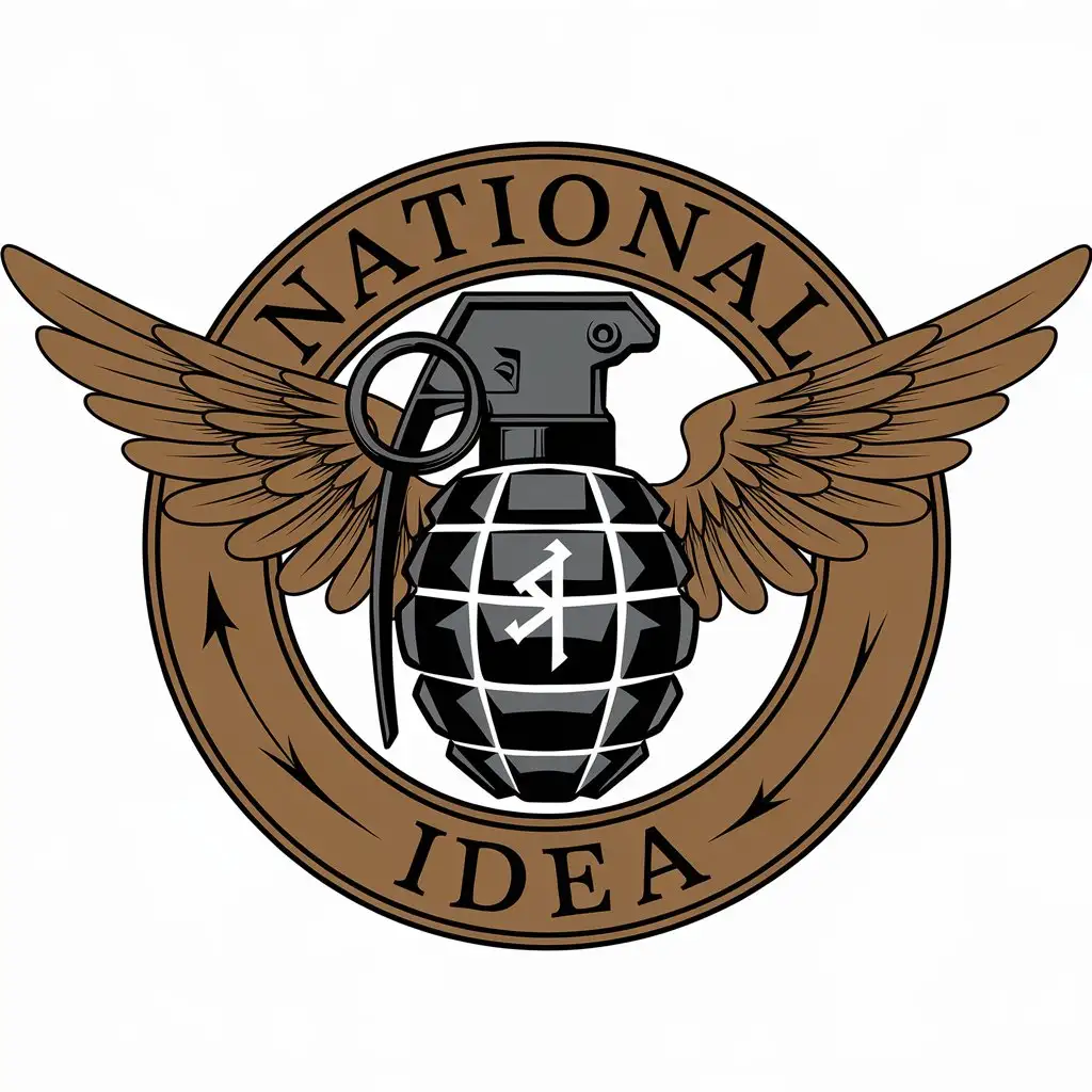 LOGO Design For National Idea Nazism Grenade with Rune Symbol Moderate and Clear Background