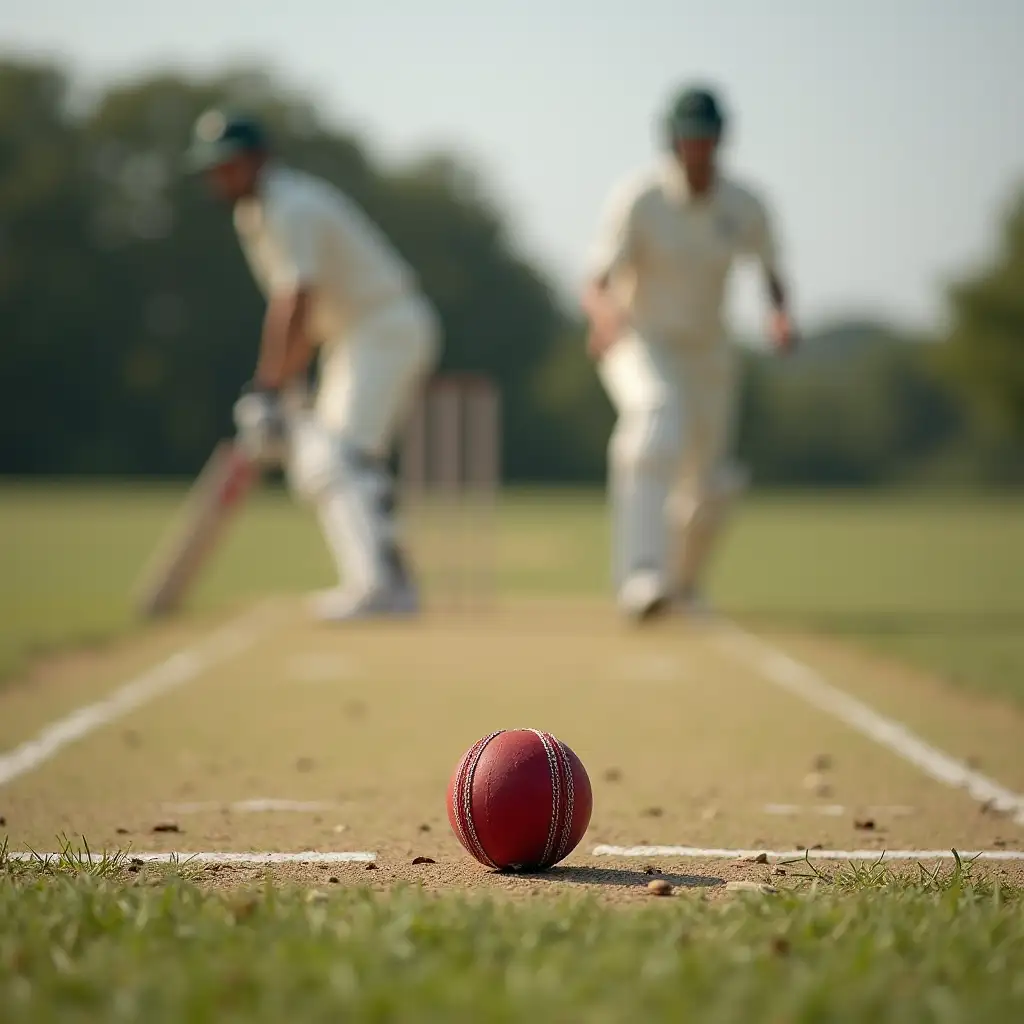 a playing cricket match with vide ball  