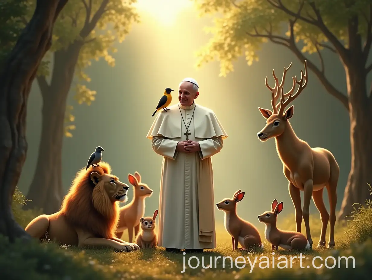 Harmonious-Pope-Francis-Amidst-a-Menagerie-of-Adoring-Animals