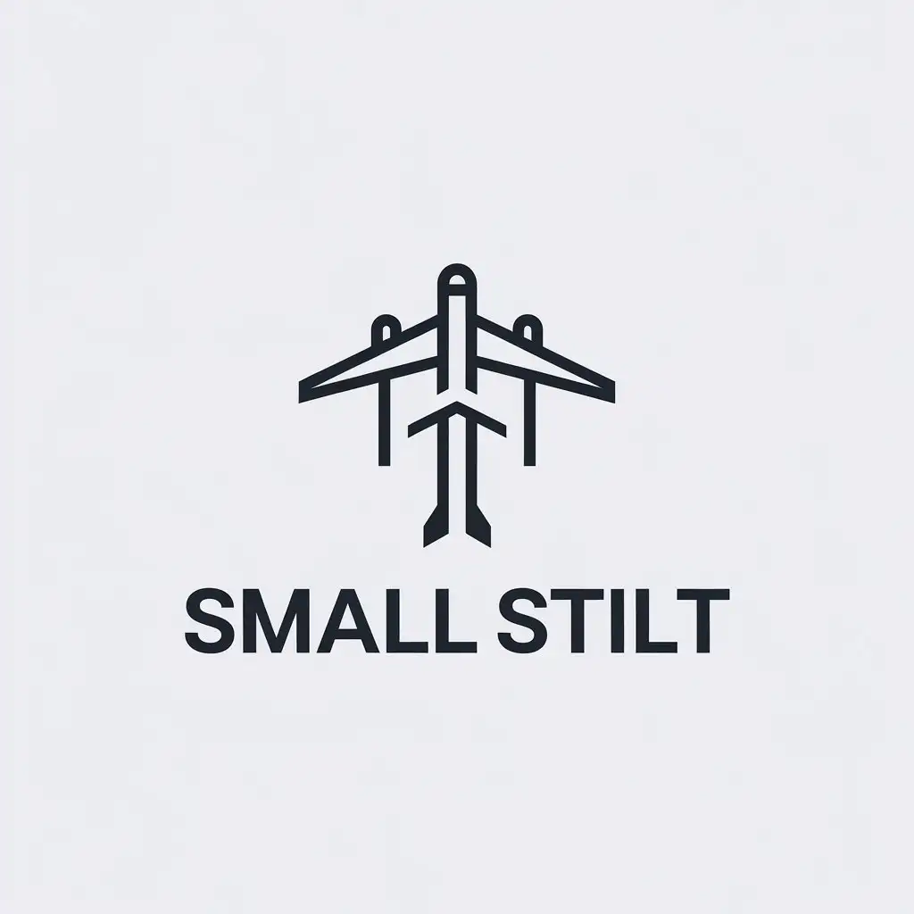 LOGO-Design-For-Small-Stilt-Minimalistic-Airplane-and-Stick-Symbol-in-Logistics-Industry