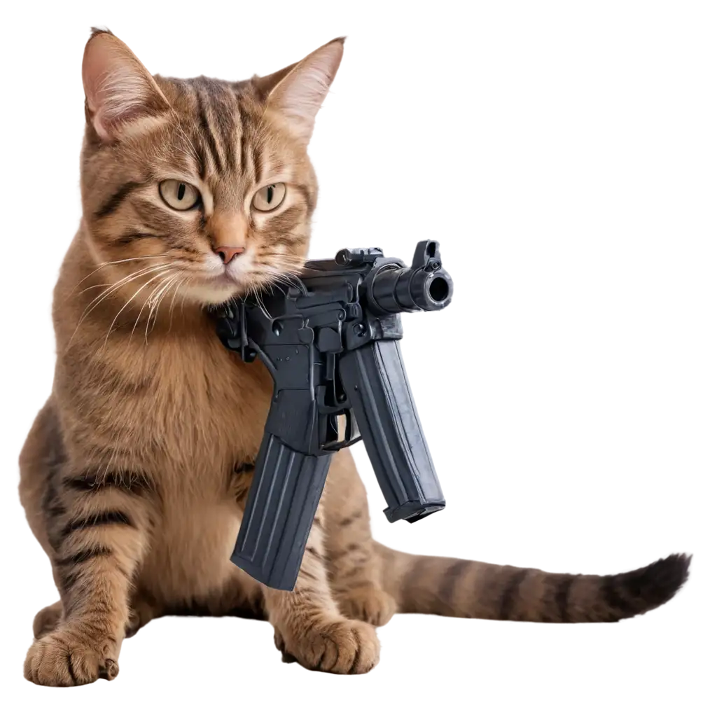 Cat-with-Submachine-Gun-gunhead-closed-PNG-Fierce-Feline-on-the-Battlefield