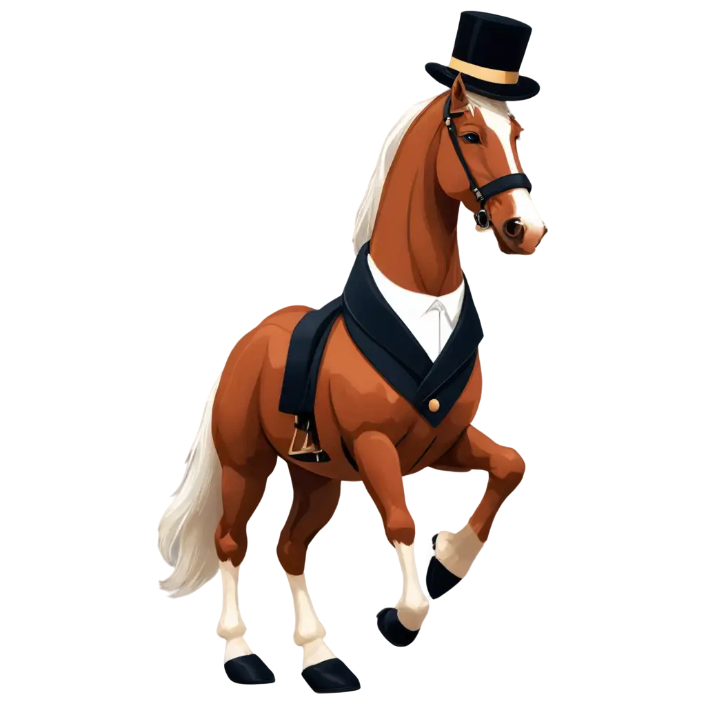 Jazz-Dancing-Brown-and-White-Horse-PNG-with-Monocle-and-Top-Hat-Perfect-for-Creative-Designs