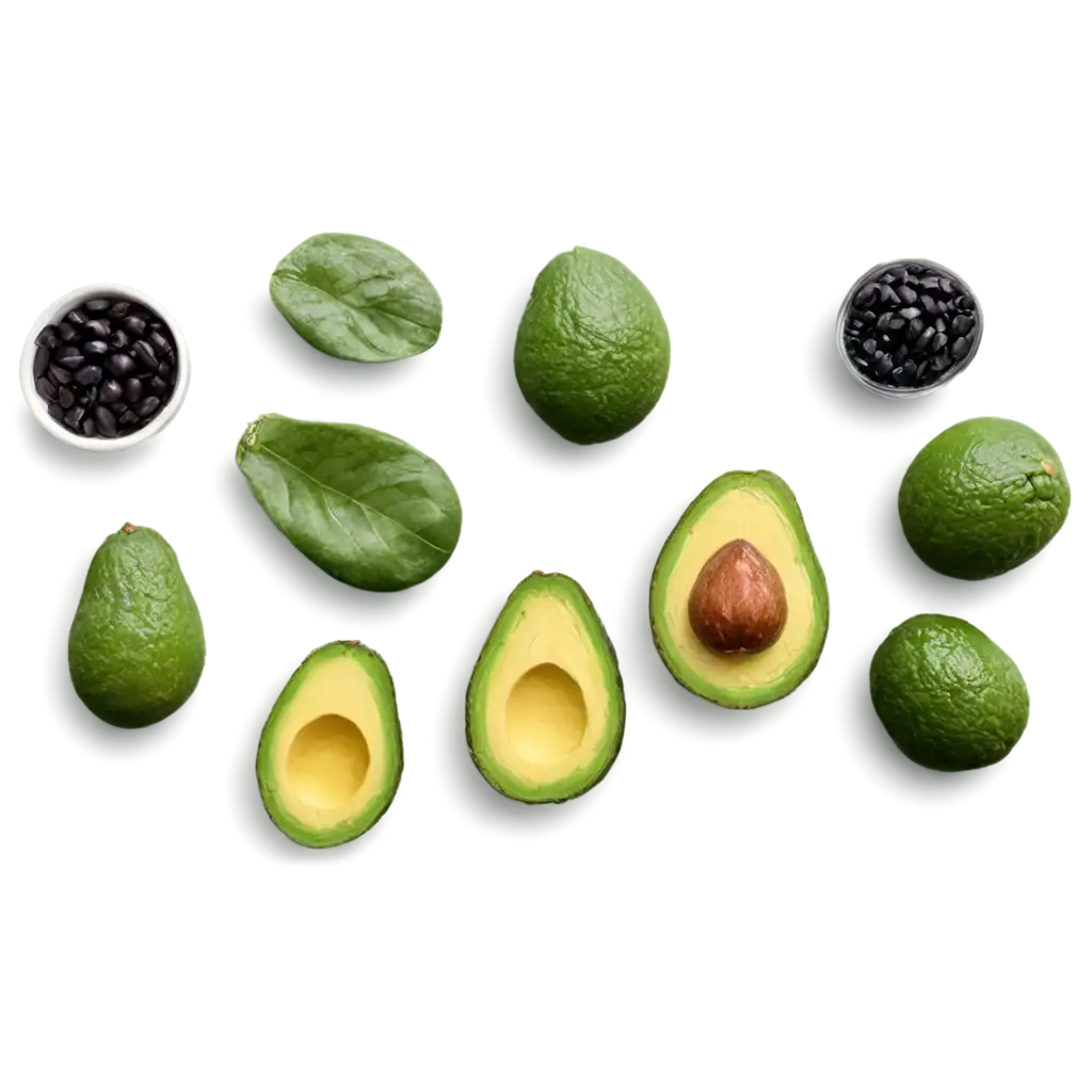 Vibrant-Kitchen-Ingredients-PNG-Avocado-Almonds-Black-Beans-Pumpkin-Seeds-Spinach