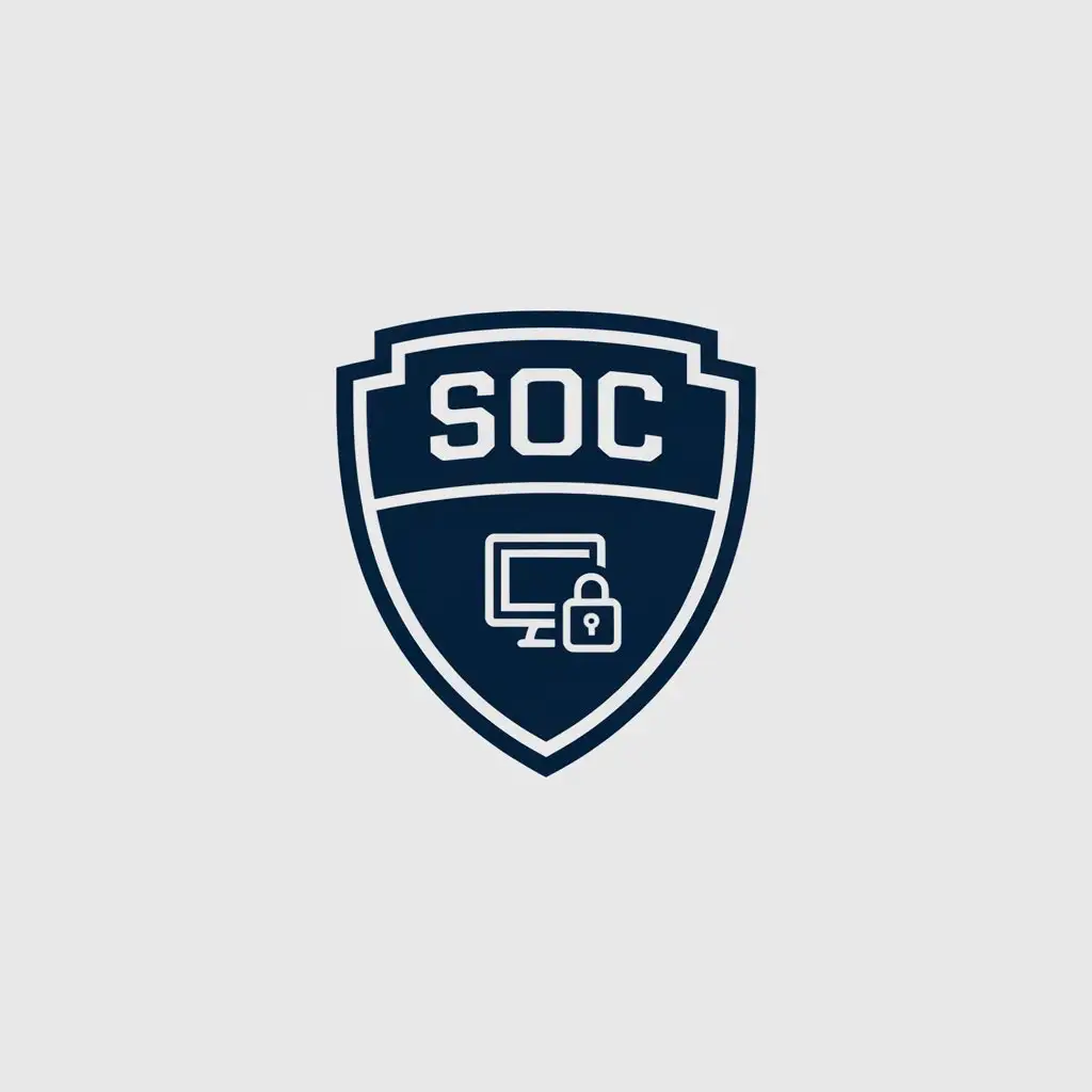 LOGO Design for SOC Minimalistic Blue Vector Logo for Information Security