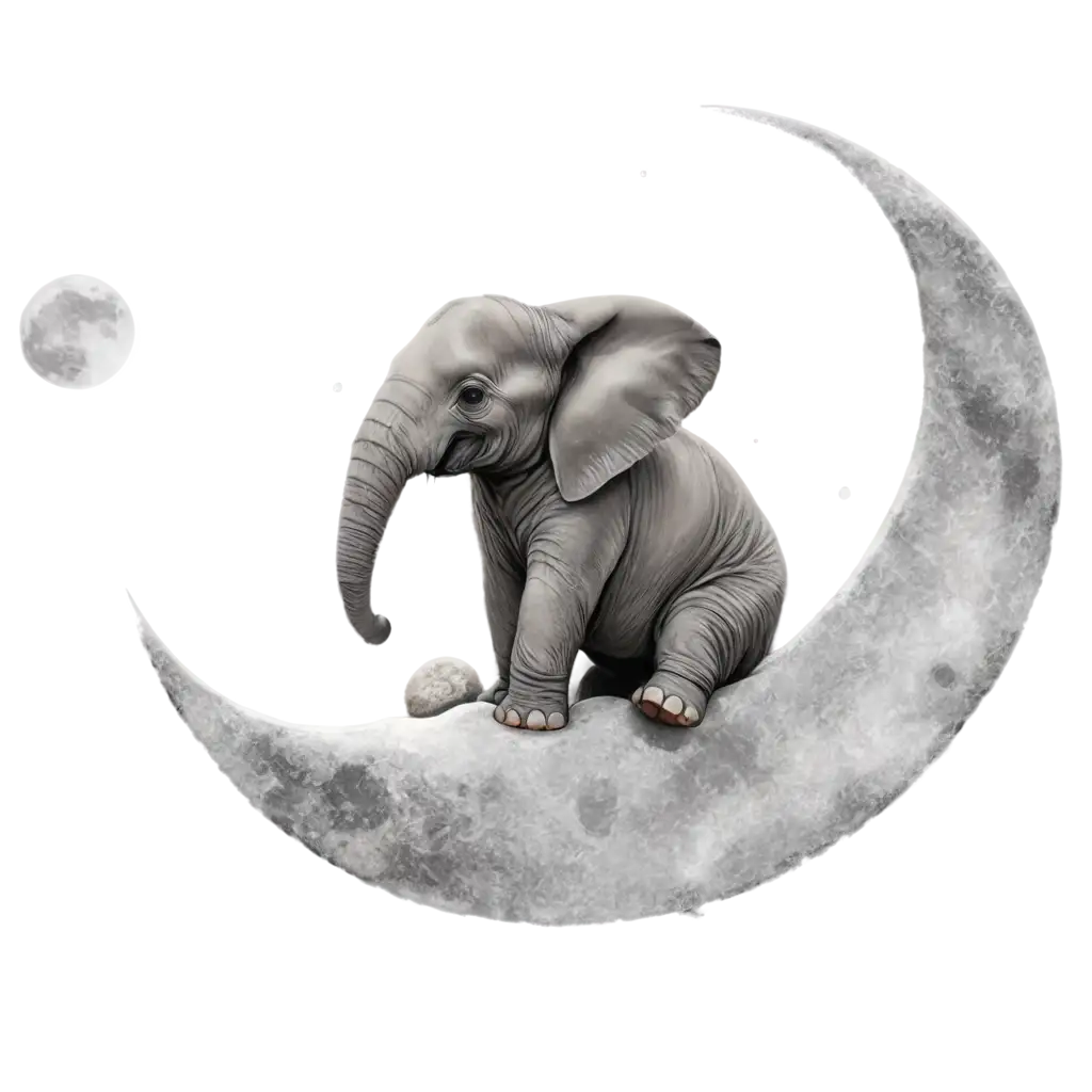 elephant sitting on the moon