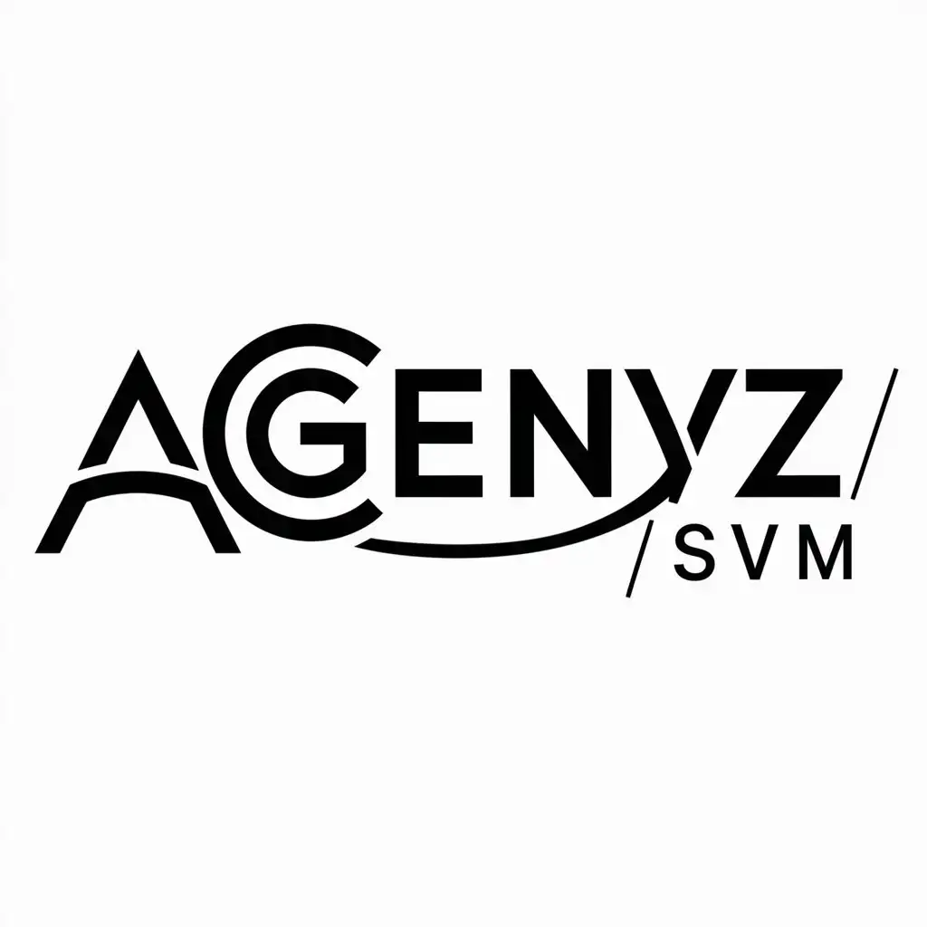 a logo design,with the text "AGenYZ/SVM", main symbol:AGenYZ,Moderate,be used in Others industry,clear background