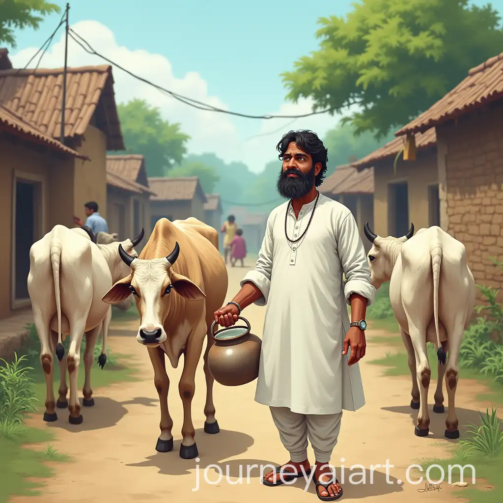 Mohan-Milking-Cows-and-Walking-Through-Village-to-Sell-Fresh-Milk
