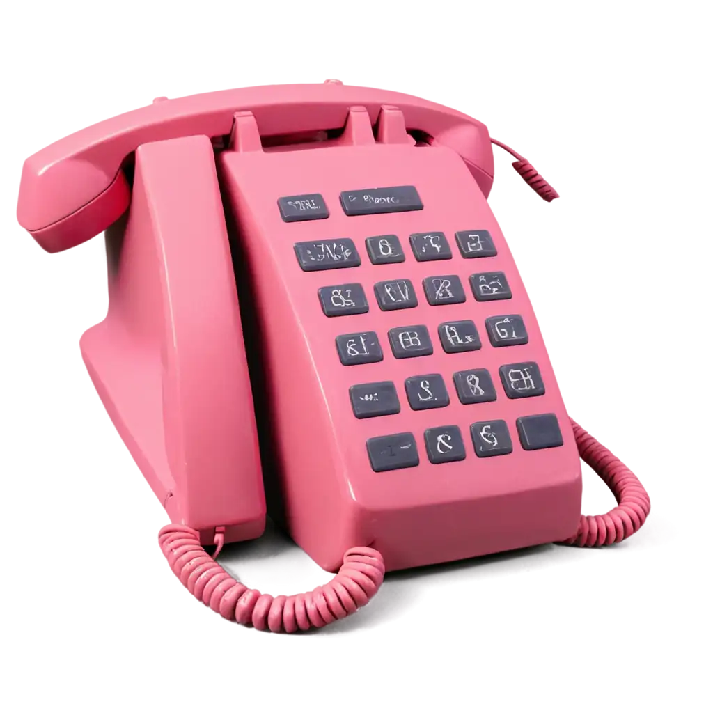 Old-Pink-Phone-with-Buttons-PNG-HighQuality-Transparent-Image-for-Creative-Projects