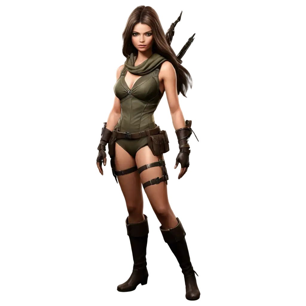 Stunning-Female-Hunter-Character-PNG-for-Versatile-Use