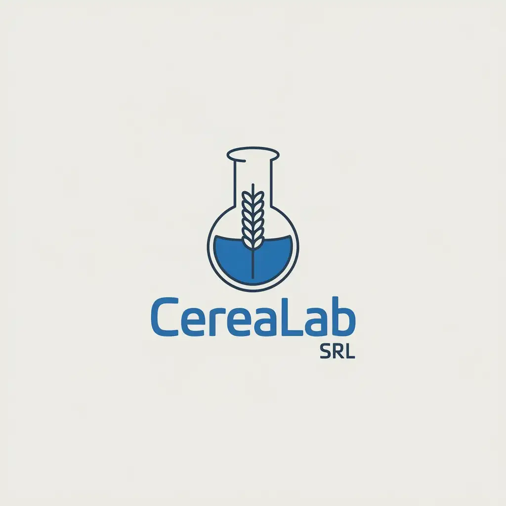 LOGO-Design-for-CereaLab-Srl-Minimalistic-Vector-Logo-with-Rice-Ear-in-Test-Tube