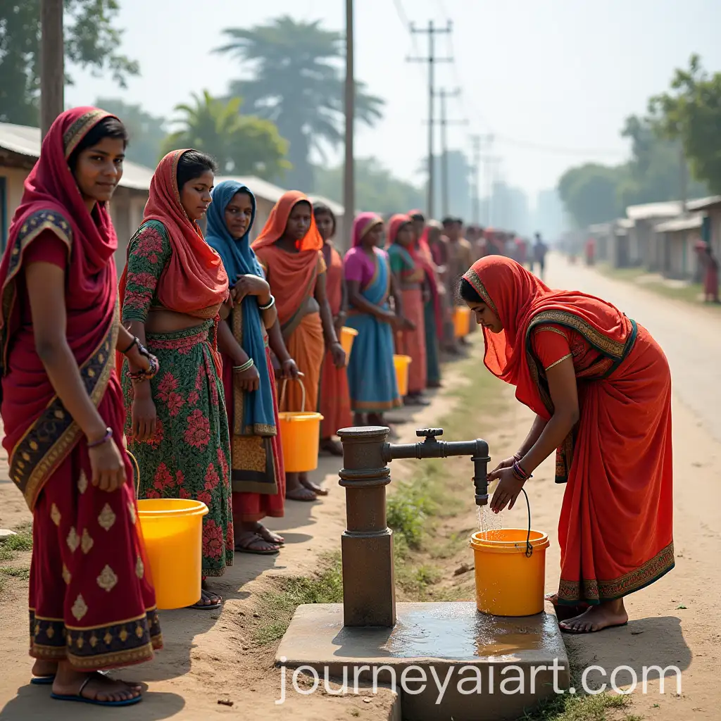 Indian-Street-Scene-with-People-Collecting-Water-from-Public-Tap