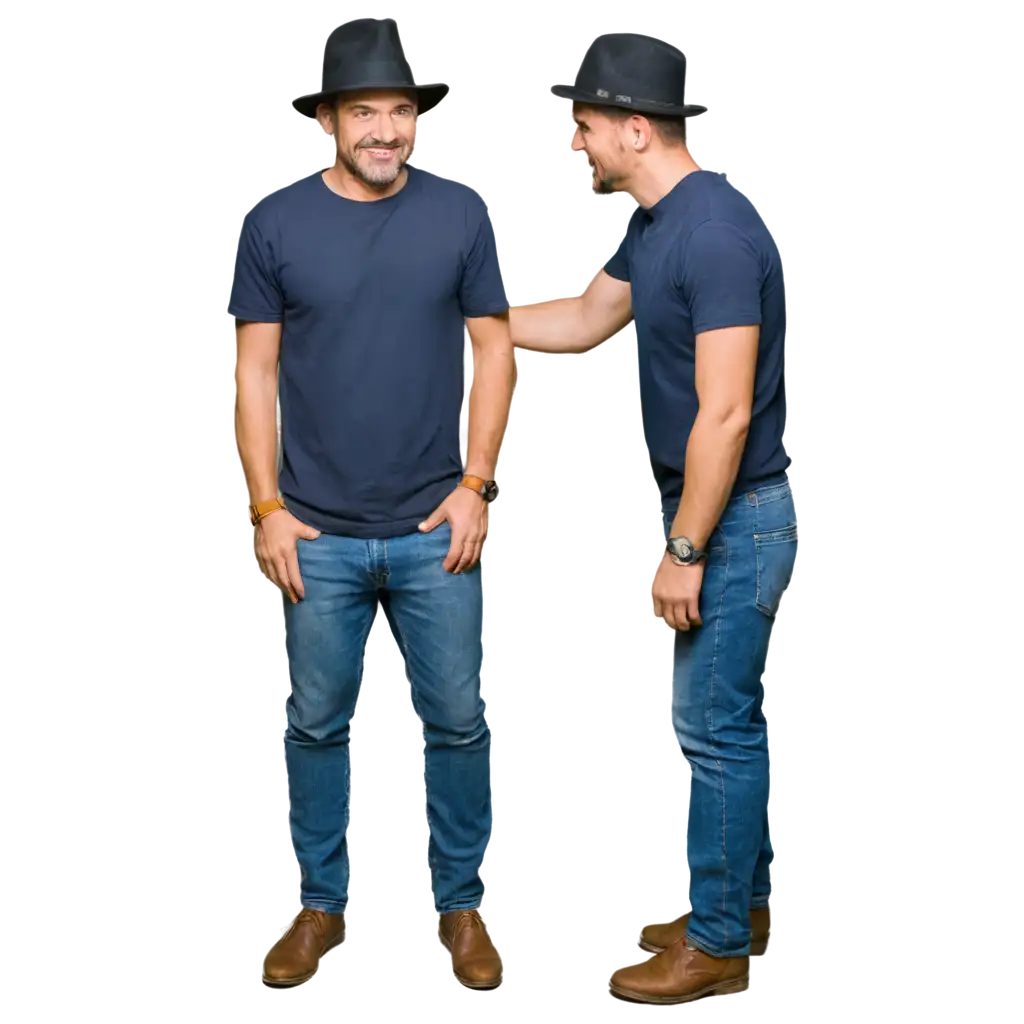 Full-Body-PNG-Image-of-a-Man-with-Hat-and-Hands-on-Jeans-HighQuality-Image-for-Versatile-Use