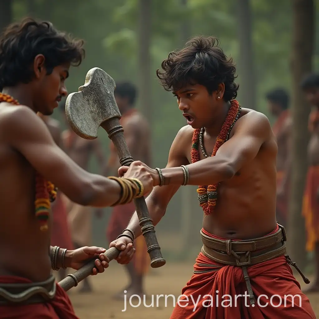 Indian-Hindu-Warrior-Shattering-Opponents-Mace-in-Battle