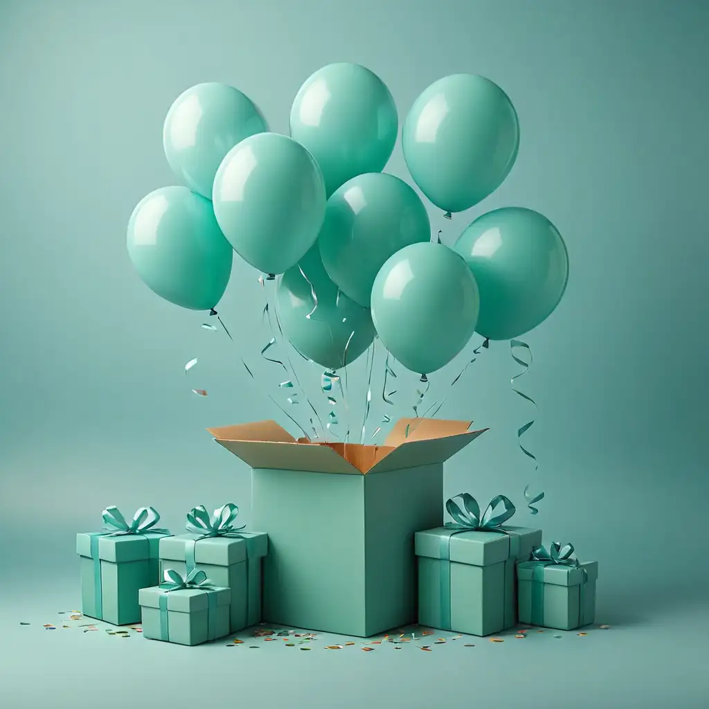 Business-Partner-Birthday-Celebration-with-Balloons-and-Gifts-in-TurquoiseGreen