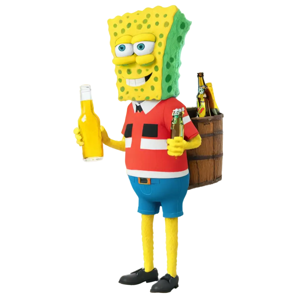 Bob-Esponja-Taking-Beer-PNG-Image-for-Creative-Projects-and-Designs