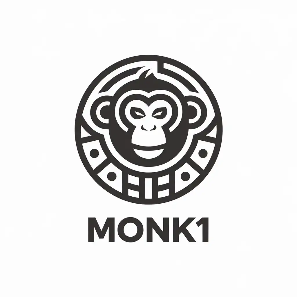 LOGO-Design-for-Monk1-Monkey-Symbol-with-a-Round-Complex-Design-on-a-Clear-Background