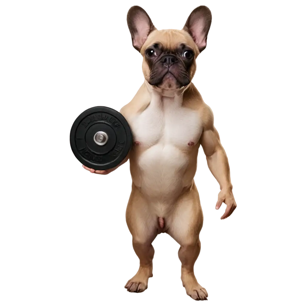 French-Bulldog-Dog-Working-with-Dumbbell-HighQuality-PNG-Image-for-Fitness-Pet-Lovers