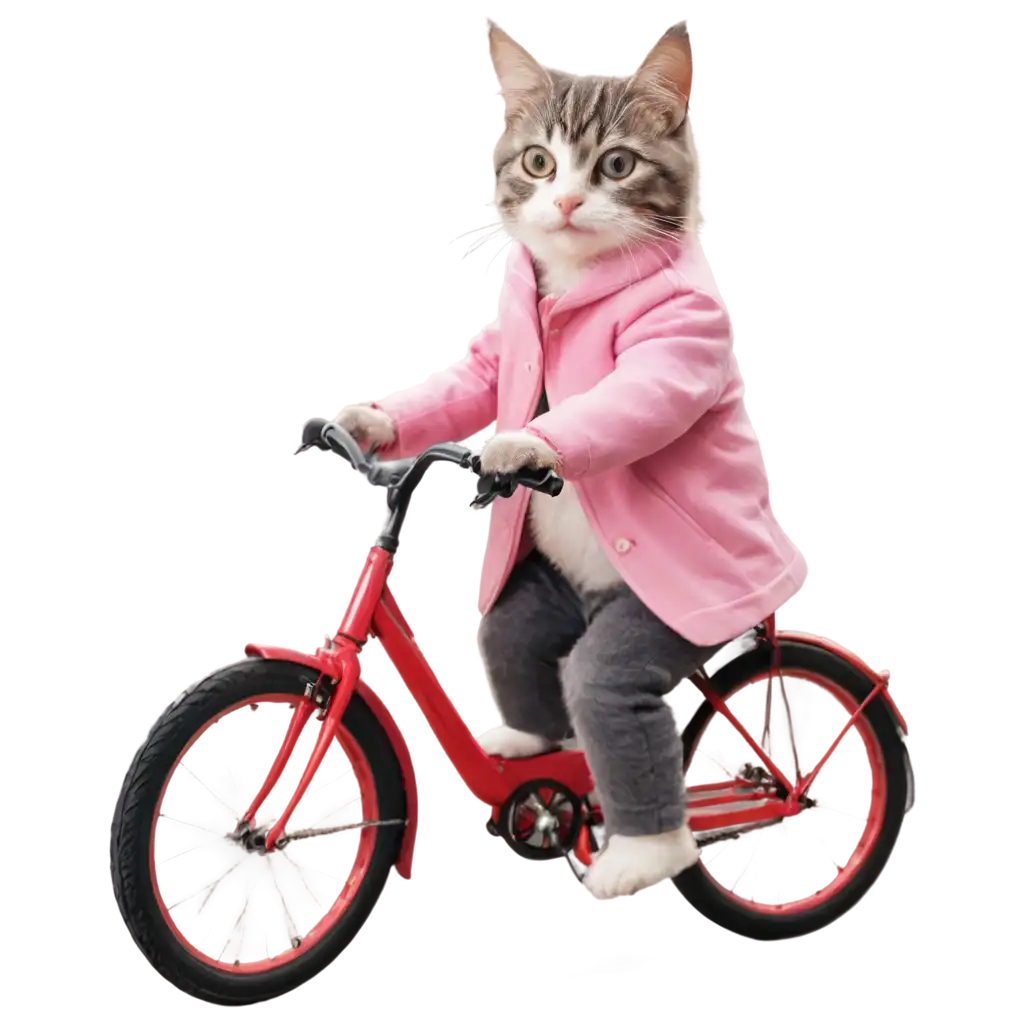 Cat riding a bike