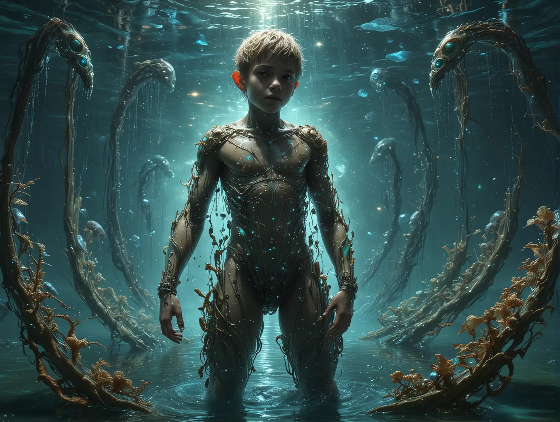 Biopunk-Boy-Underwater-Fantasy-Alien-Angel-in-HDR-Style