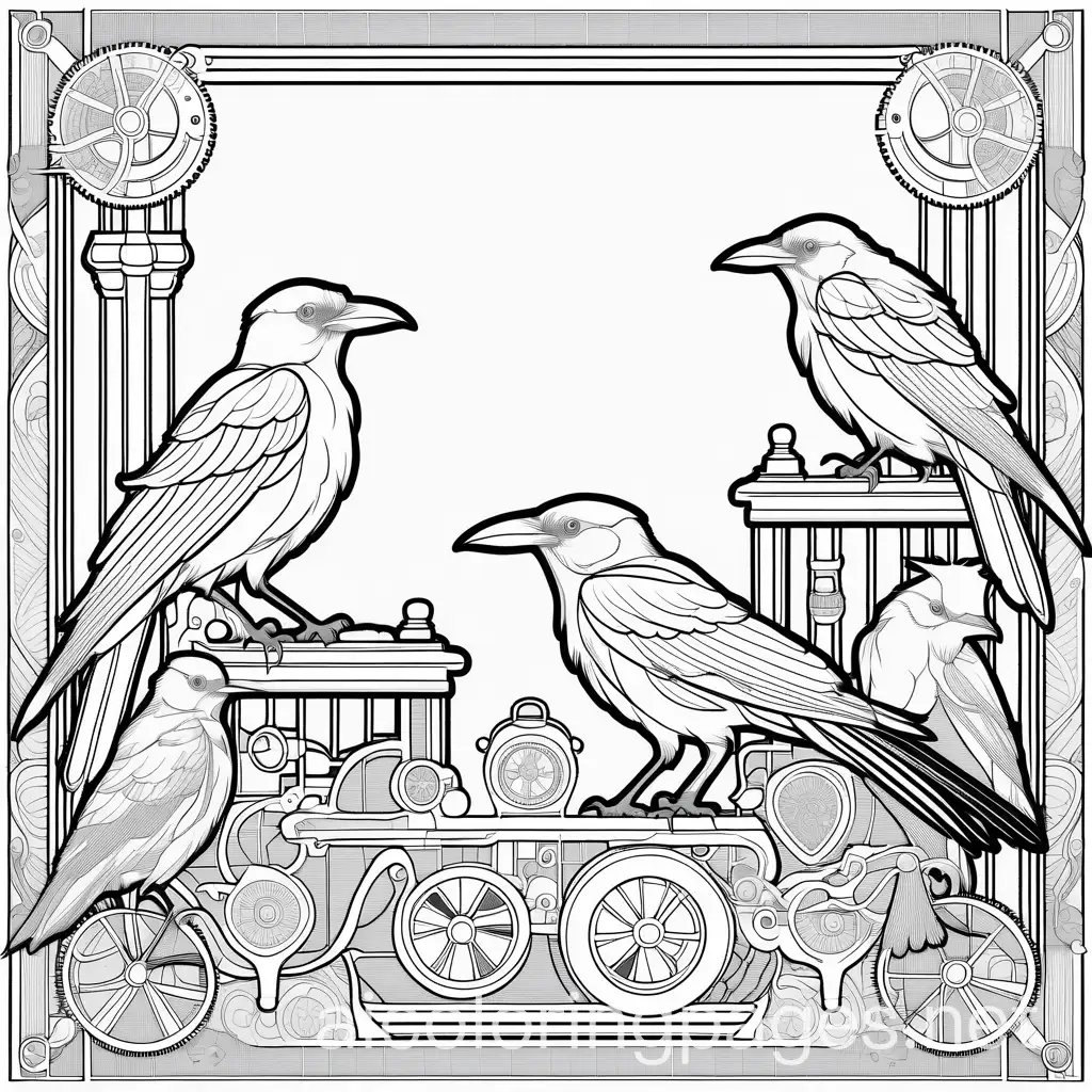 Steampunk-Crows-Coloring-Page-for-Kids