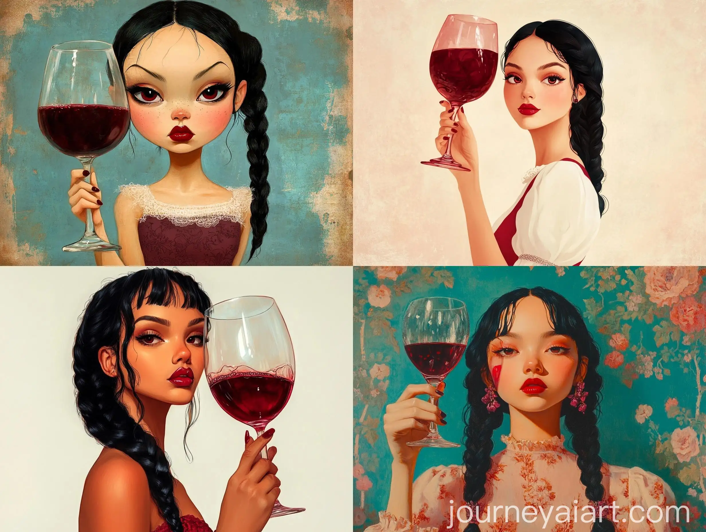 Miniature-Woman-Holding-Colossal-Red-Wine-Glass
