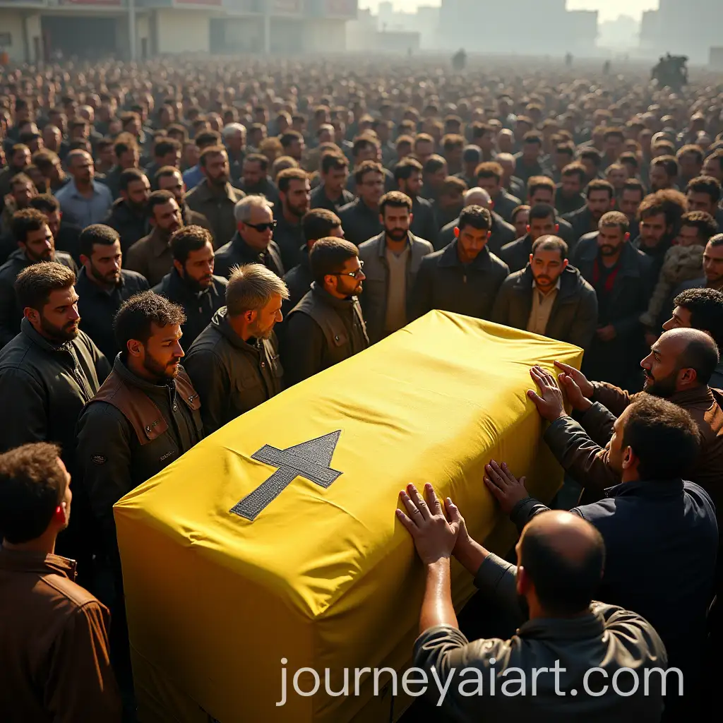 Civilians-from-All-Sects-Praying-Over-a-Yellow-Coffin