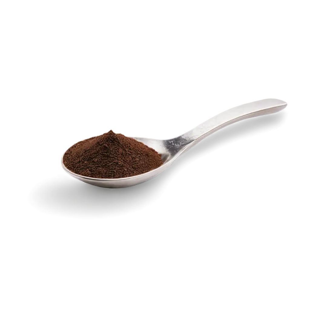 Finely-Ground-Coffee-in-Stainless-Steel-Spoon-PNG-Image-Detailed-and-Textured-Coffee-Grounds-Illustration