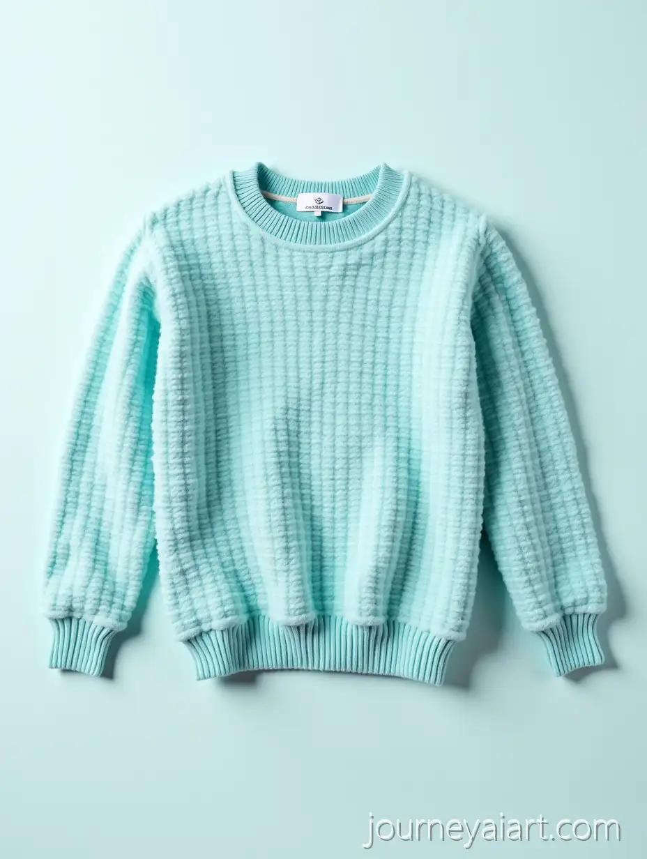 Knitted-Chenille-Sweater-PhotoPastel-BlueTeal-Knitted-Chenille-Sweater-Ecommerce-Photo-with-Soft-Texture